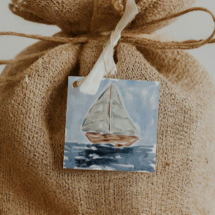 Étiquettes Cadeau Nautique Aquarelle Voilier Personnalisé