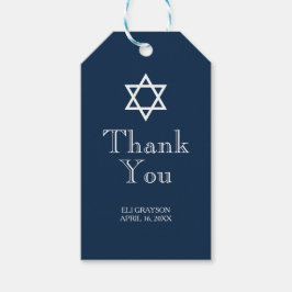 Étiquettes-cadeau Navy Blue Bar Mitzvah