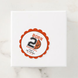 Étiquettes Cadeau Né 2 Ball Basketball 2e fête d'anniversaire