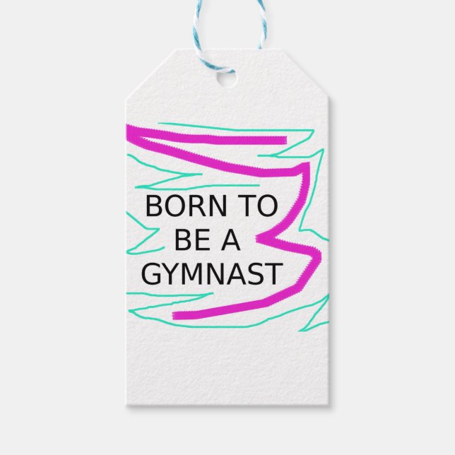 Étiquettes-cadeau Né pour être un Gymnaste (Devant)