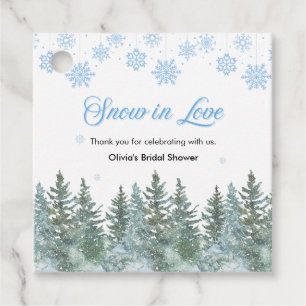 Étiquettes Cadeau Neige dans l'Amour Flocons de Neige Remerciements