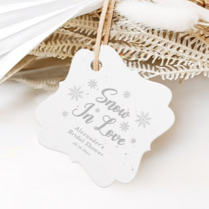 Étiquettes Cadeau Neige en amour Fête de douche de mariée Blanche Hi