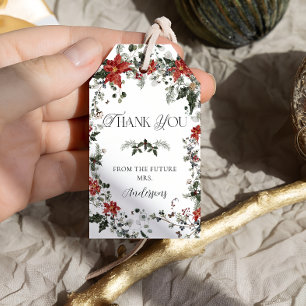 Étiquettes-cadeau Neige en amour Hiver Fête des mariées florale