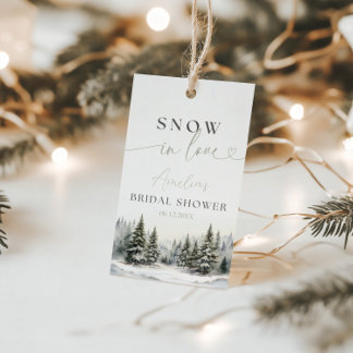 Étiquettes-cadeau Neige rustique en amour Fête des mariées Favoriser