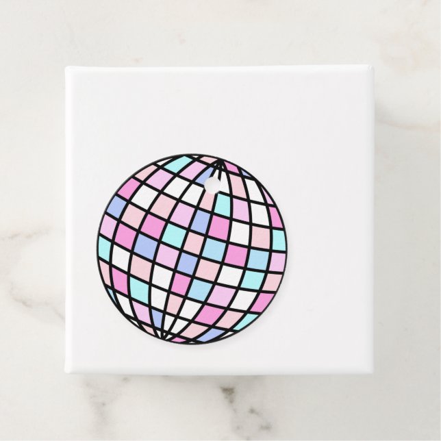 Étiquettes Cadeau Neon Super Disco Ball (En situation)