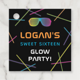 Étiquettes Cadeau Neon Sweet 16 Anniversaire Glow Party