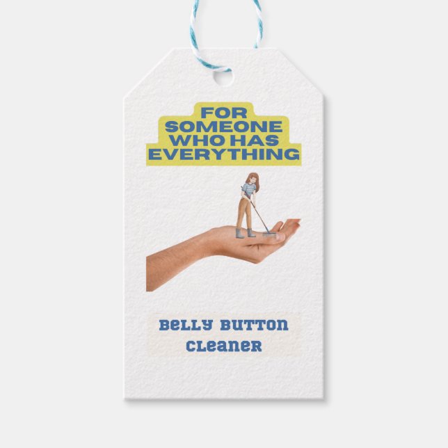 Étiquettes-cadeau Nettoyeur de bouton ventre, cadeau de plaisanterie (Devant)