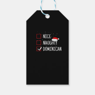 Étiquettes-cadeau Nice Naughty Dominican Christmas List 