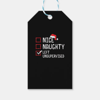 Étiquettes-cadeau Nice Naughty Left Unsupervised Christmas List 