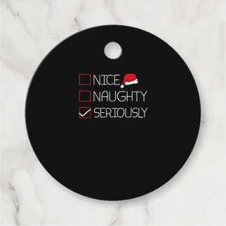Étiquettes Cadeau Nice Naughty Seriously Christmas Modern Style