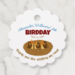 Étiquettes Cadeau Nid d'oiseau Bébé Oiseaux Fête d'anniversaire pour
