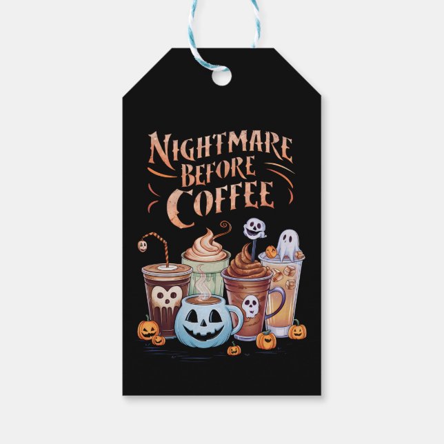 Étiquettes-cadeau Nightmare avant café Citrouille épice Halloween (Dos)
