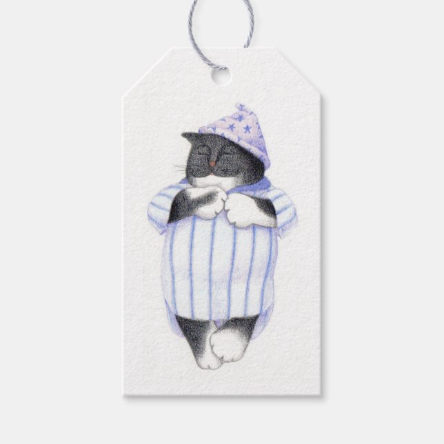 Étiquettes-cadeau NIGHTSHIRT CAT Tags cadeaux (Devant)
