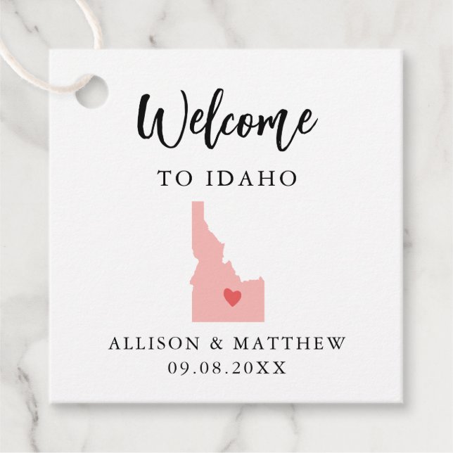 Étiquettes Cadeau N'Importe Quel Sac D'Accueil Mariage Idaho Couleur (Devant)