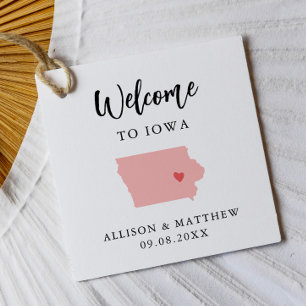 Étiquettes Cadeau N'importe quel sac de bienvenue du Mariage Iowa co