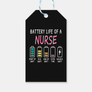 Étiquettes-cadeau Niveau de batterie d'un graphique d'humour d'infir