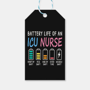 Étiquettes-cadeau Niveau de batterie d'un graphique d'humour d'infir