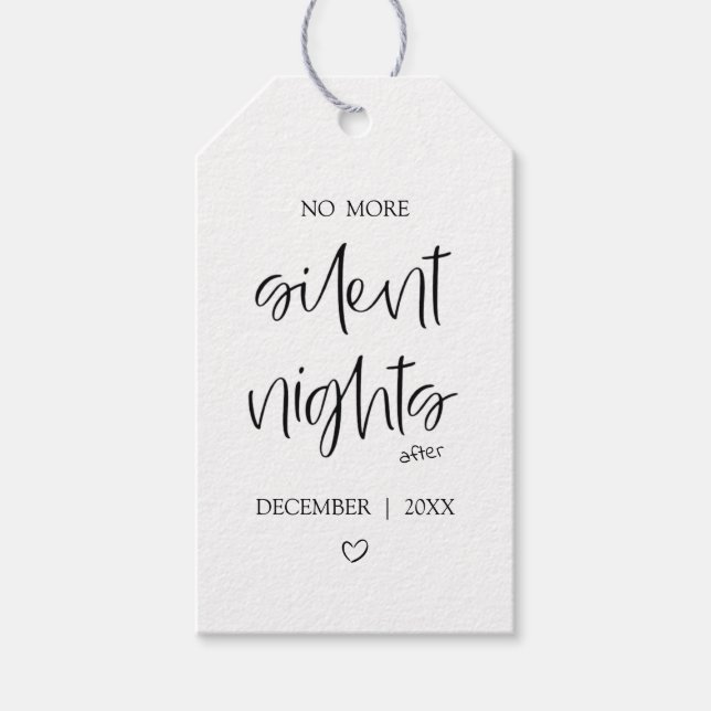 Étiquettes-cadeau No More Silent Nights | Baby Announcement (Devant)