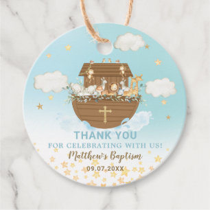 Étiquettes Cadeau Noah's Ark Cute Animaux Garçon Baptême Christening