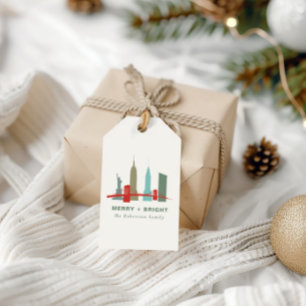 Étiquettes-cadeau Noël à New York, Architecture Skyline