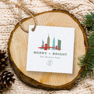 Étiquettes Cadeau Noël à New York, Architecture Skyline Cadeau
