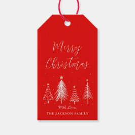 Étiquettes-cadeau Noël Arbre vectoriel Joyeux Noël