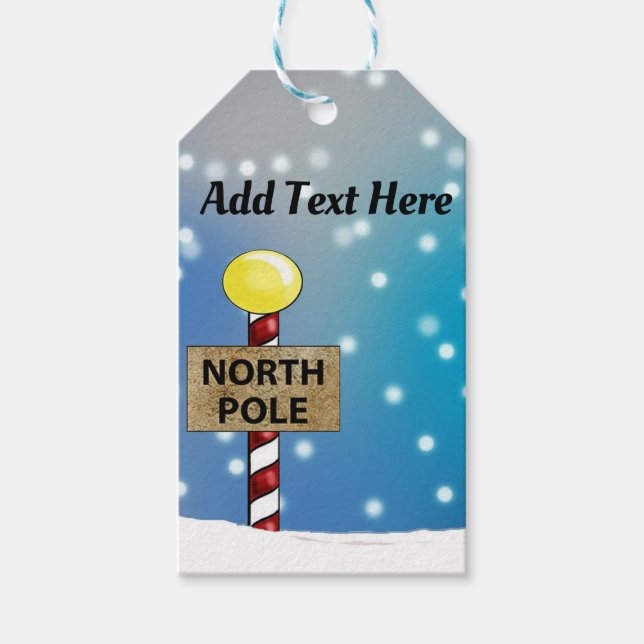 Étiquettes-cadeau Noël au pôle Nord (Devant)