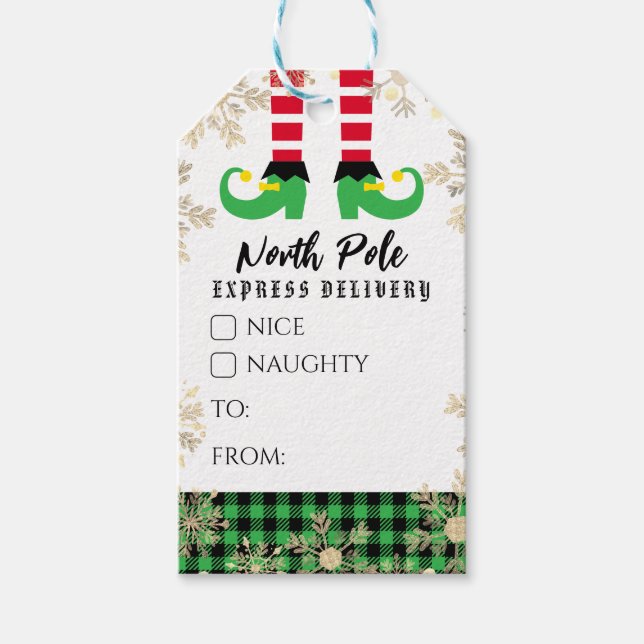 Étiquettes-cadeau Noël au Pôle Nord (Devant)