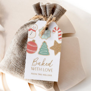 Étiquettes-cadeau Noël aux biscuits de fête colorés