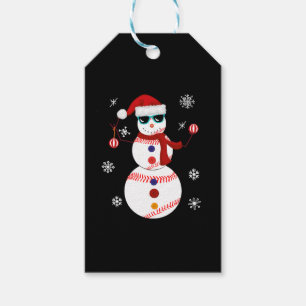 Étiquettes-cadeau Noël Baseball Snowman Santa Hat Cadeau