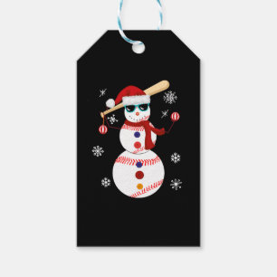 Étiquettes-cadeau Noël Baseball Snowman Santa Hat Cadeau