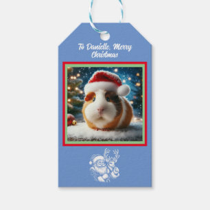 Étiquettes-cadeau Noël Belle Guinée porc