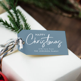 Étiquettes-cadeau Noël bleu foncé moderne