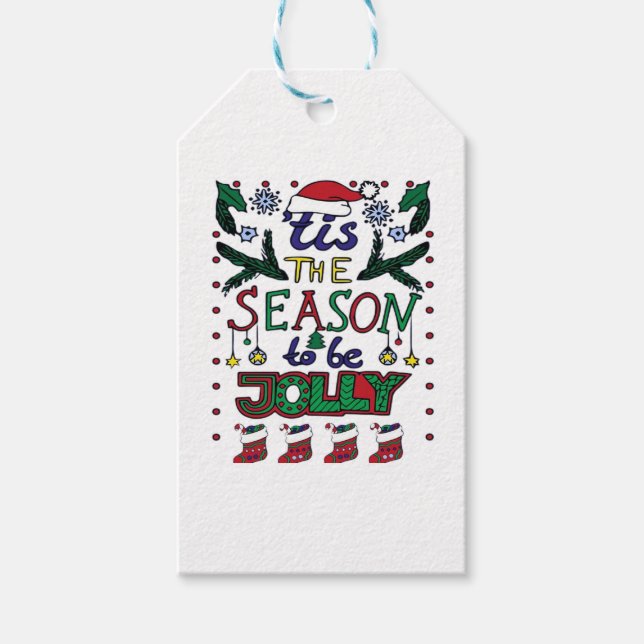 Étiquettes-cadeau Noël C'Est La Saison (Devant)