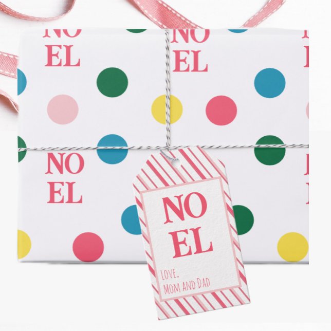 Étiquettes-cadeau Noël chrétien en bande rose mou (Créateur téléchargé)