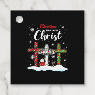 Étiquettes Cadeau Noël Commence Avec Christ Snowman Christian