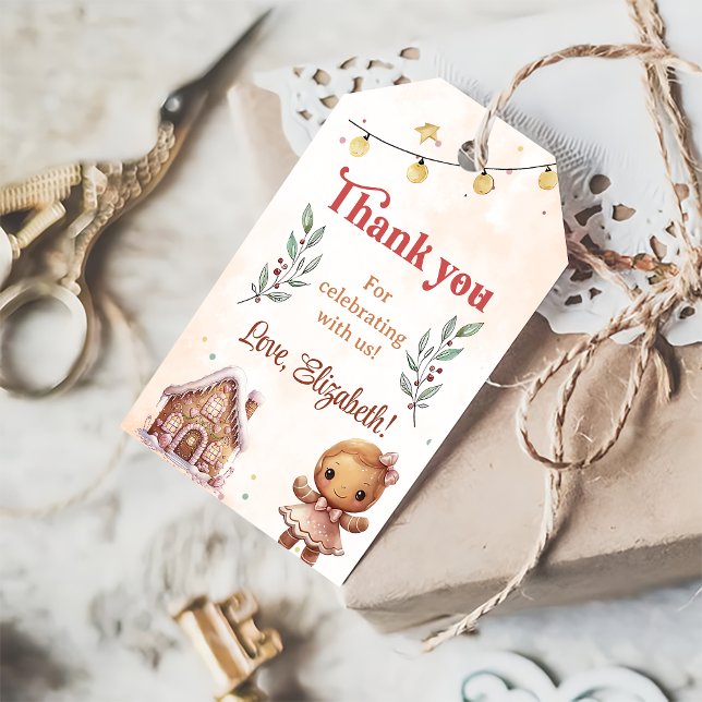 Étiquettes-cadeau Noël Cookie rose fête d'anniversaire (Créateur téléchargé)