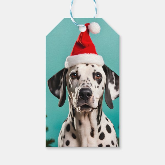 Étiquettes-cadeau Noël dalmate (Devant)