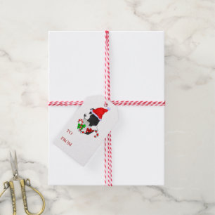 Étiquettes-cadeau Noël de border collie