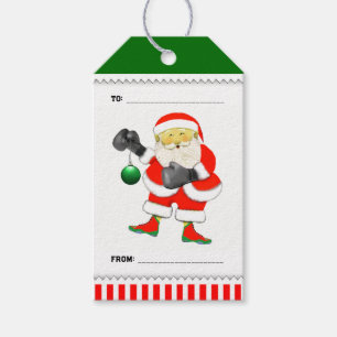 Étiquettes-cadeau Noël de boxe amusant