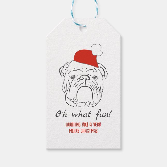 Étiquettes-cadeau Noël de Bulldog anglais (Devant)