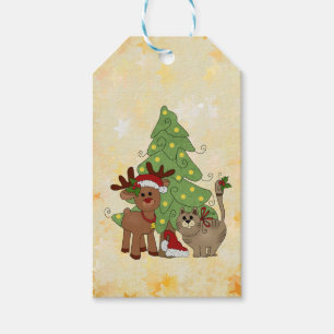 Étiquettes-cadeau Noël de chat
