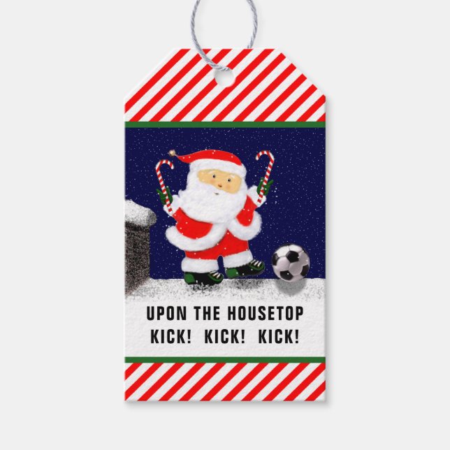Étiquettes-cadeau Noël de football (Devant)