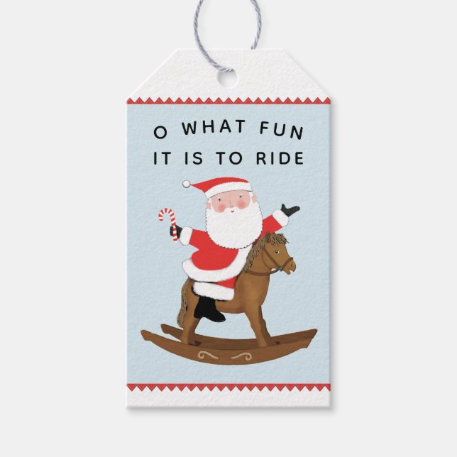Étiquettes-cadeau Noël de l'amoureux du cheval (Devant)
