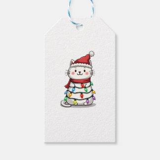 Étiquettes-cadeau Noël de l'arbre de Noël de chat (2)