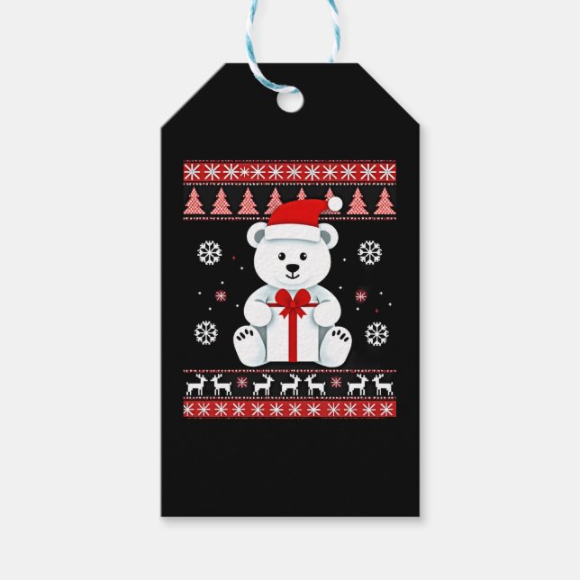 Étiquettes-cadeau Noël de l'ours (5) (Devant)