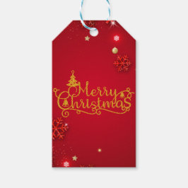 Étiquettes-cadeau Noël de luxe rouge et or