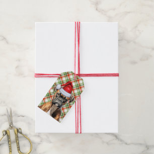 Étiquettes-cadeau Noël de Noël de Noël de chien de boxe
