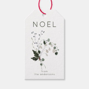 Étiquettes-cadeau Noel de Noël Verdure rustique