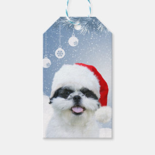 Étiquettes-cadeau Noël de Shih Tzu